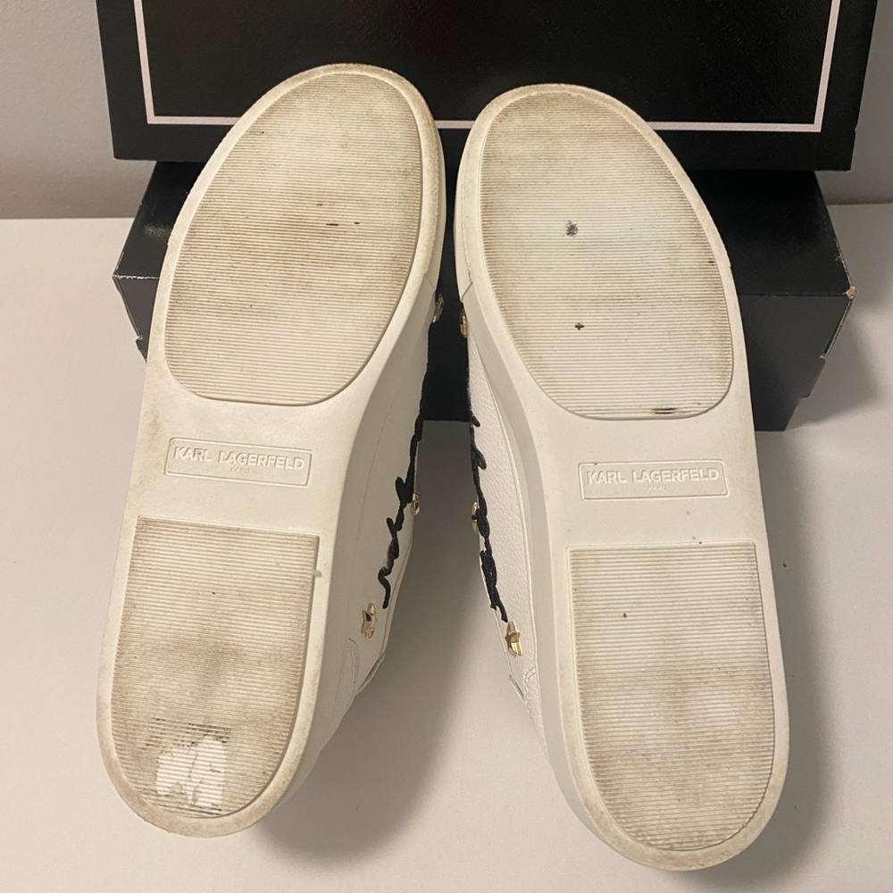 Karl Lagerfeld White Slip-On Sneakers - Picture 11 of 13